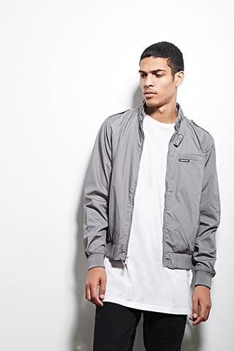 21 Men Men's  Grey Members Only Racer Jacket