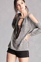 Forever21 Lace-up Open-shoulder Top