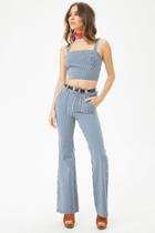Forever21 Pinstriped Flared Jeans