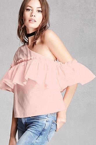 Forever21 One-shoulder Ruffle Top