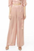 Forever21 Satin Shadow Striped Palazzo Pants