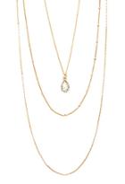 Forever21 Rhinestone Charm Layered Necklace