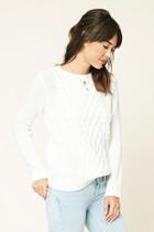 Forever21 Women's  Cable-knit Crew Neck Sweater
