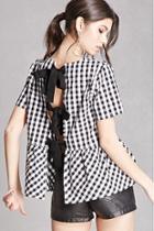 Forever21 Gingham Bow-back Top