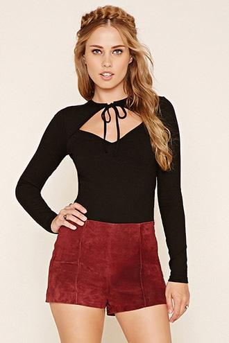 Forever21 Ribbed Knit Cutout Top