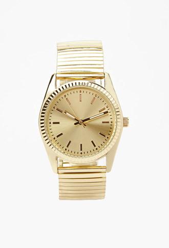 21 Men Gold Stretch-band Analog Watch