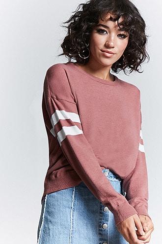 Forever21 Stripe-sleeve Sweater