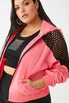 Forever21 Plus Size Fishnet Trim Windbreaker