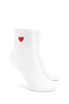 Forever21 Heart Graphic Crew Socks