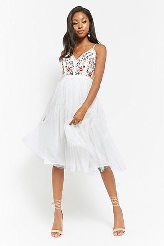 Forever21 Embroidered Cami Tulle Dress