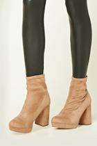 Forever21 Women's  Rust Faux Suede Sock Boots