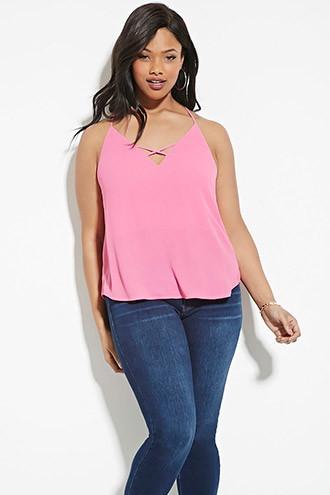 Forever21 Plus Women's  Plus Size Strappy Crepe Cami