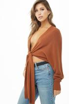 Forever21 Tie-front Batwing Sweater