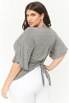 Forever21 Plus Size Striped Tie-back Top
