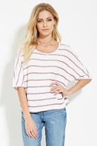 Love21 Women's  Contemporary Striped Textured Knit Top