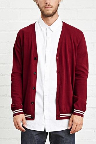 21 Men Men's  Button-down Cardigan