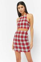 Forever21 Plaid Halter Top & Skirt Set