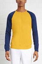 21 Men Men's  Mustard & Navy Raglan-sleeve Pullover