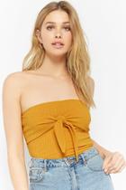 Forever21 Tie-front Ribbed Tube Top