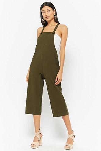 Forever21 Button-strap Culotte Overalls