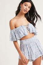 Forever21 Paisley Crop Top And Shorts Set