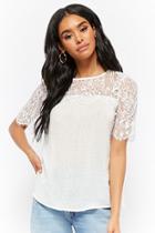 Forever21 Lace & Swiss Dot Top