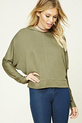 Love21 Women's  Contemporary Hooded Boxy Top
