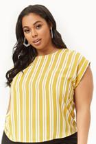 Forever21 Plus Size Striped Chiffon Top