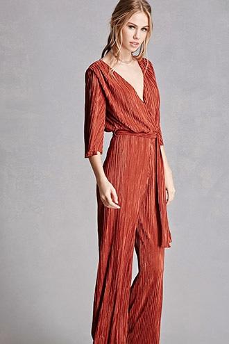 Forever21 Accordion Surplice Jumpsuit