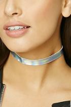 Forever21 Iridescent Faux Leather Choker