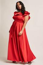 Forever21 Plus Size Eta Flounce Maxi Dress