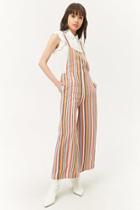 Forever21 Multicolor Striped Linen-blend Overalls