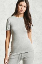 Forever21 Heathered Knit Ruffle Tee