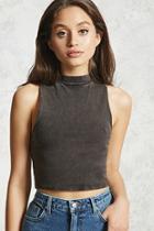 Forever21 Faded Mock Neck Crop Top