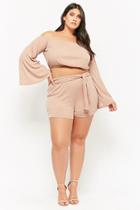 Forever21 Plus Size Marled Tie-waist Shorts