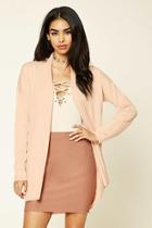 Forever21 Women's  Blush Open-front Cardigan