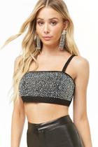 Forever21 Embellished Denim Crop Top