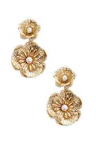 Forever21 Floral Faux Pearl Drop Earrings