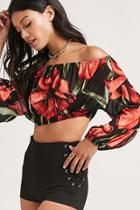 Forever21 Off-the-shoulder Tulip Crop Top