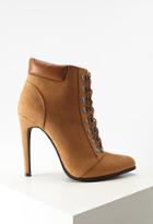 Forever21 Women's  Faux Suede Lace-up Booties