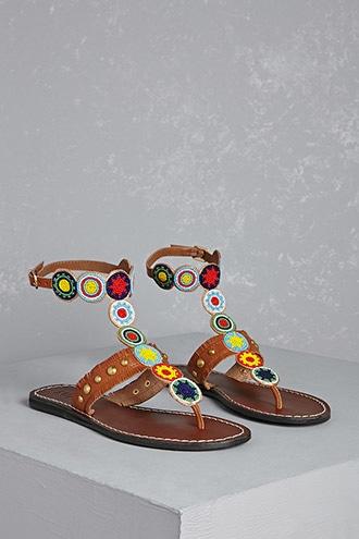 Forever21 Mia Beaded Fringe Sandals