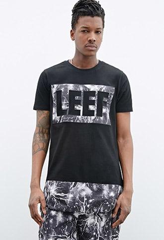 Forever21 Leef Paris Lightning Graphic Logo Tee
