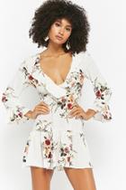 Forever21 Floral Ruffle Surplice Dress