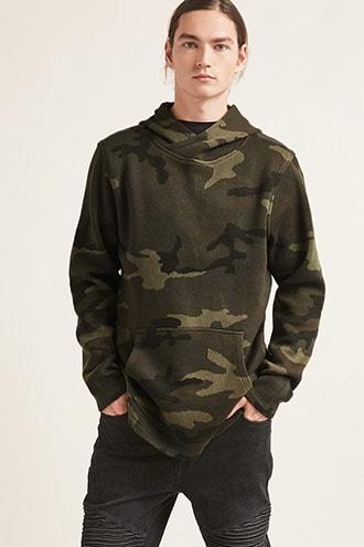 Forever21 Jordan Craig Sweater-knit Camo Hoodie