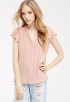 Forever21 Pintuck Pleated Chiffon Blouse
