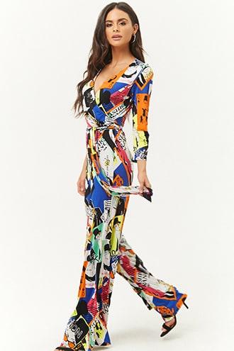 Forever21 Graphic Wide-leg Jumpsuit