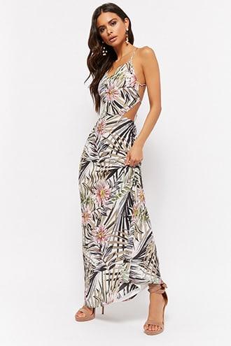 Forever21 Strappy Floral Print Maxi Dress