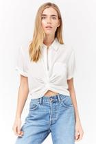 Forever21 Twist-front Buttoned Top