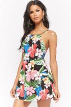 Forever21 Tropical Floral Fit & Flare Mini Dress