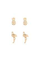 Forever21 Flamingo Stud Set